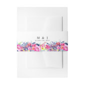 Hot Pink & Yellow Spring Floral Wedding Uitnodigingen Wikkel (Voorkant Voorbeeld)