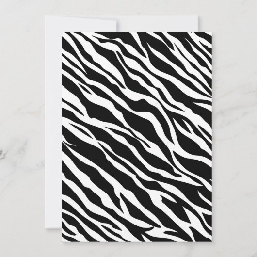 'Hot Pink Zebra Child's Birthday'-uitnodiging. Kaart (Achterkant)