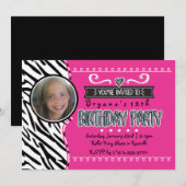 'Hot Pink & Zebra Girls' Dag Foto-uitvindingen Kaart (Voorkant / Achterkant)