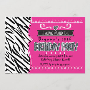 'Hot Pink & Zebra Girls'-feestdagen Kaart