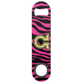 HOT PINK ZEBRA GOLD OMEGA SPEED FLESSENOPENER (Achterkant)