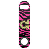 HOT PINK ZEBRA GOLD OMEGA SPEED FLESSENOPENER (Voorkant)