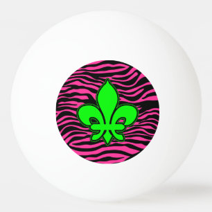HOT PINK ZEBRA GREEN FLEUR DE LIS PINGPONGBAL