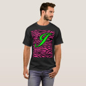 HOT PINK ZEBRA GREEN J T-SHIRT (Voorkant volledig)