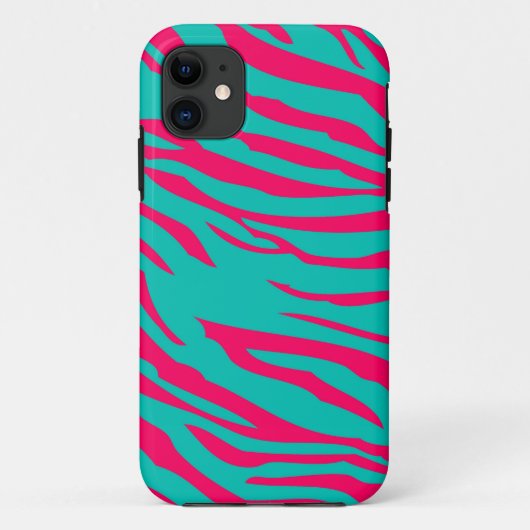 Hot Pink Zebra iPhone 5 Mate Barely There™ Hoesje (Achterkant)