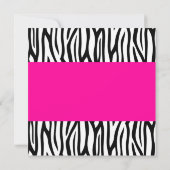Hot Pink Zebra Modern Sweet 16 Kaart (Achterkant)