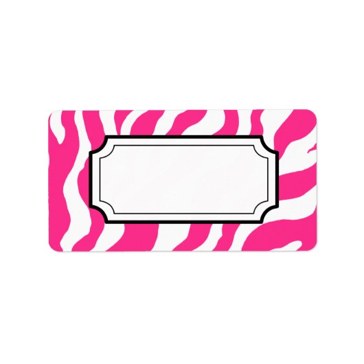 Hot Pink Zebra Print Label (Voorkant)