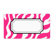 Hot Pink Zebra Print Label (Voorkant)