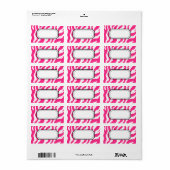 Hot Pink Zebra Print Label (Full Sheet)