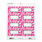 Hot Pink Zebra Print Label (Full Sheet)
