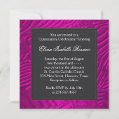 Hot Pink Zebra Quinceanera Kaart (Achterkant)