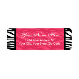 Hot Pink Zebra Return-adreslabels Etiket