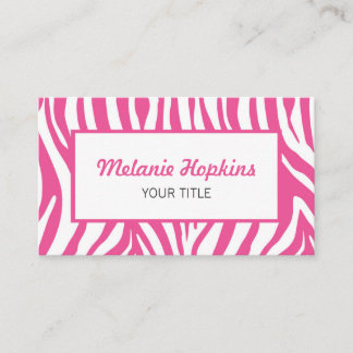 Hot Pink Zebra Stripes Generic Name Visitekaartje