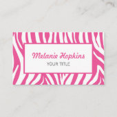 Hot Pink Zebra Stripes Generic Name Visitekaartje (Voorkant)