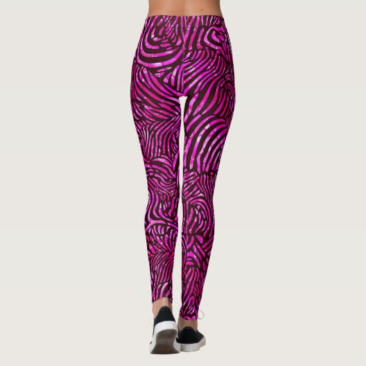 Hot pink Zebra Stripes Leggings (Achterkant)