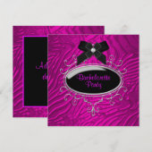 Hot Pink Zebra vrijgezellenfeest Kaart (Voorkant / Achterkant)