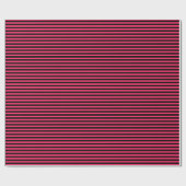 Hot Pink | Zwart gestreept inpakpapier (Vlak)