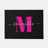 Hot Pink Zwart-wit Signature Monogram 2025 Deurmat (Voorkant)