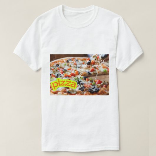 Hot Pizza Photo - Real Steaming Food Image T-shirt (Design voorkant)