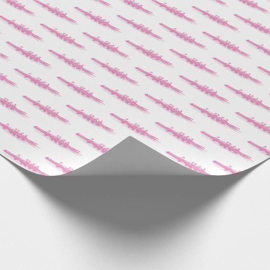 Hot Pnk White Women Rowers Creming Team Sports Cadeaupapier (Hoek)