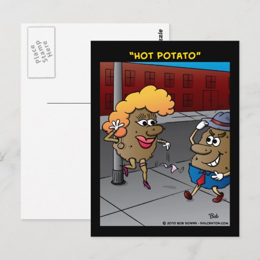 "Hot Potato" Briefkaart (Voorkant / Achterkant)