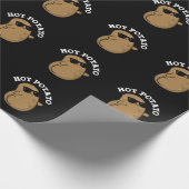 Hot Potato Funny Veggie Pun Dark BG Cadeaupapier (Hoek)