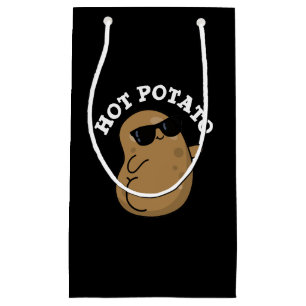 Hot Potato Funny Veggie Pun Dark BG Klein Cadeauzakje