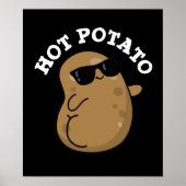 Hot Potato Funny Veggie Pun Dark BG Poster (Voorkant)