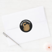 Hot Potato Funny Veggie Pun Dark BG Ronde Sticker (Envelop)
