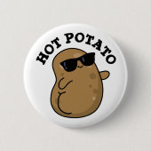 Hot Potato Funny Veggie Pun Ronde Button 5,7 Cm (Voorkant)