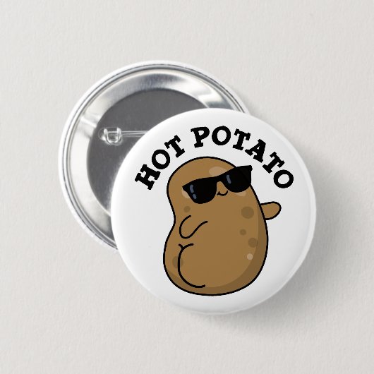 Hot Potato Funny Veggie Pun Ronde Button 5,7 Cm (Voorkant /achterkant)