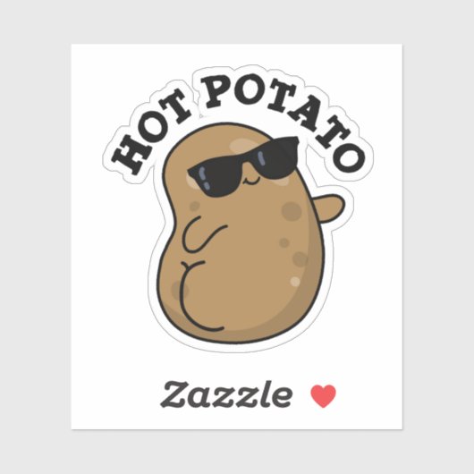 Hot Potato Funny Veggie Pun Sticker (Vel)