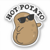 Hot Potato Funny Veggie Pun Sticker (Voorkant)