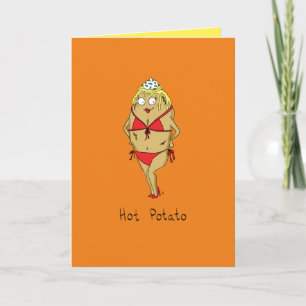 Hot Potato - Pin-Up Girl Pun Wenskaart Kaart