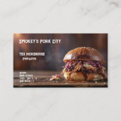 Hot pulled pork sandwich met tekstruimte visitekaartje (Voorkant)