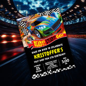 Hot Race Cars Verjaardag Uitnodiging