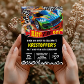 Hot Race Cars Verjaardag Uitnodiging