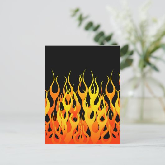 Hot Racing Flames Grafisch Briefkaart (Staand voorkant)