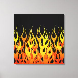 Hot Racing Flames Grafisch Canvas Afdruk