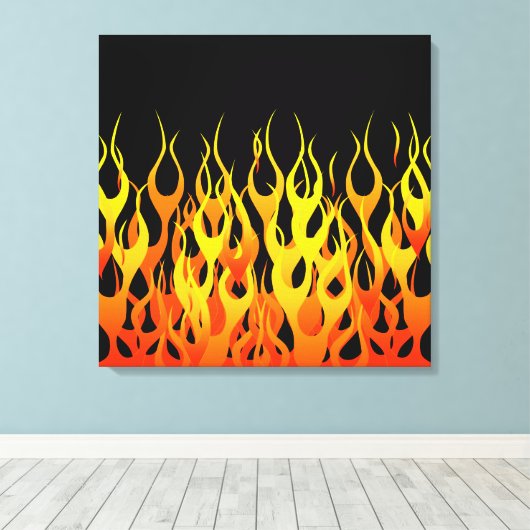 Hot Racing Flames Grafisch Canvas Afdruk (Insitu (Houten vloer))