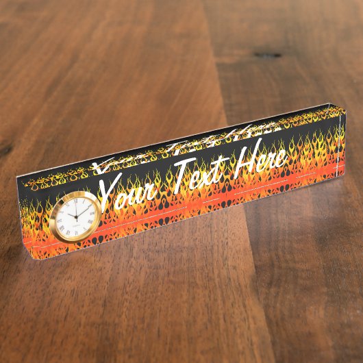 Hot Racing Flames Grafisch Naambordje (Zijkant)