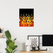 Hot Racing Flames Grafisch Poster (Thuiskantoor)