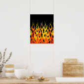 Hot Racing Flames Grafisch Poster (Keuken)