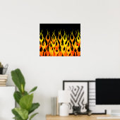 Hot Racing Flames Grafisch Poster (Thuiskantoor)