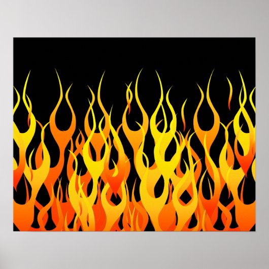 Hot Racing Flames Grafisch Poster (Voorkant)