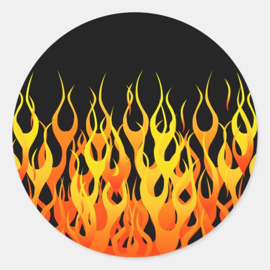 Hot Racing Flames Grafisch Ronde Sticker (Voorkant)