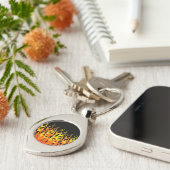 Hot Racing Flames Grafisch Sleutelhanger (Zijkant)