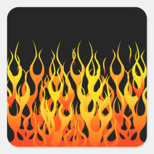 Hot Racing Flames Grafisch Vierkante Sticker