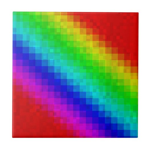 Hot Rainbow Mosaic Shimmer, Tegeltje (Voorkant)