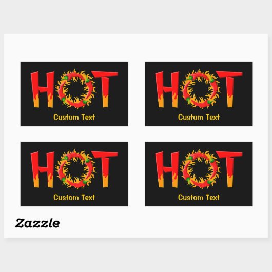 HOT RECHTHOEKIGE STICKER (Vel)